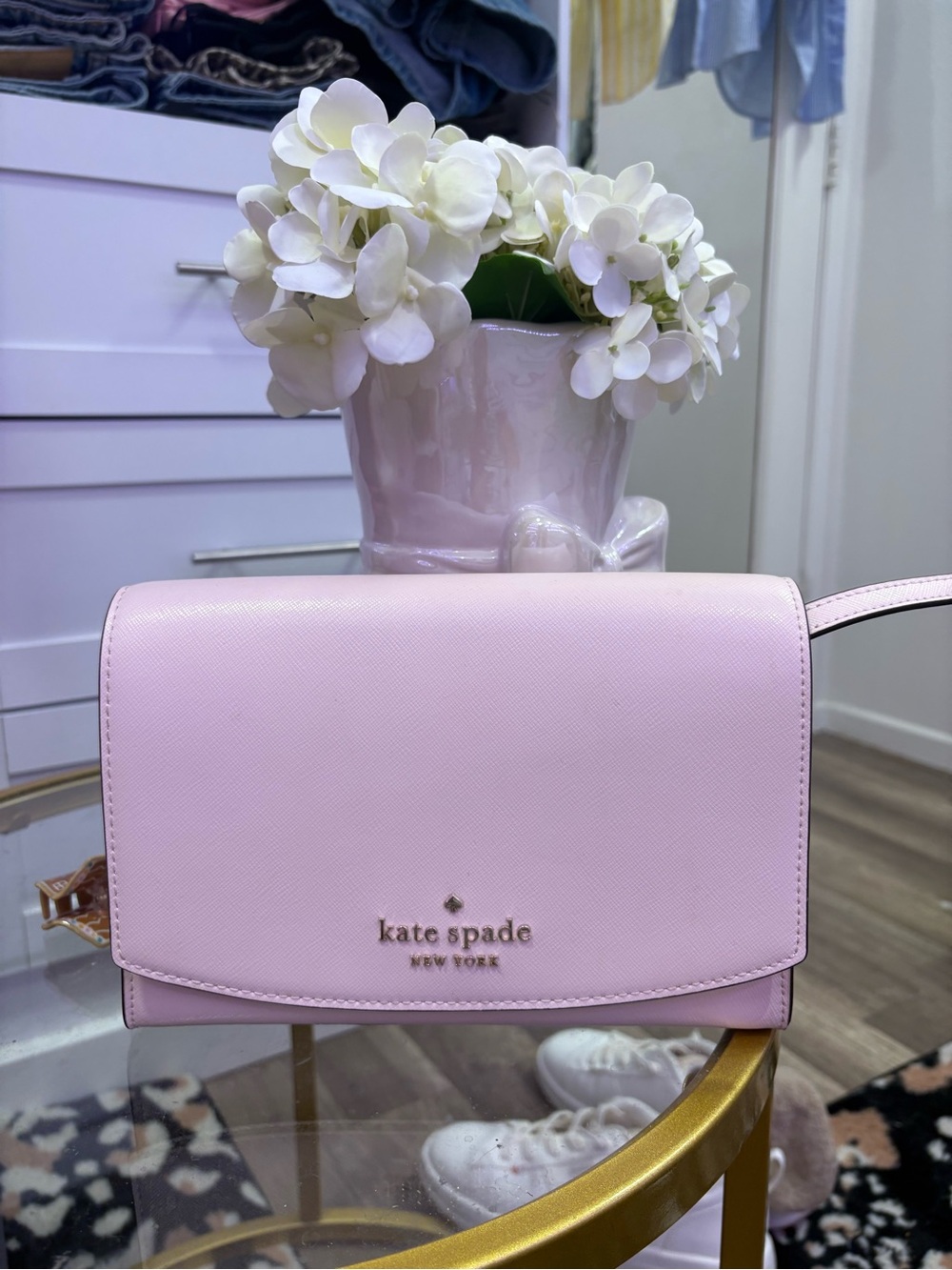 kate spade Pale Pink Saffiano Crossbody Bag